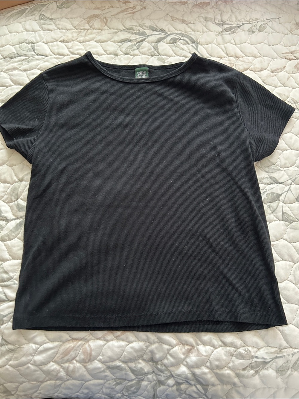 wild fable Black Ribbed Short Sleeve Tee